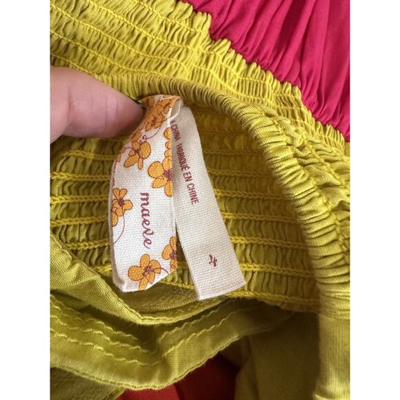 Maeve for Anthropologie Parading Hues Color Block Strapless Dress. Size 4 - Picture 8 of 10